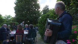 music by accordion at dinner party